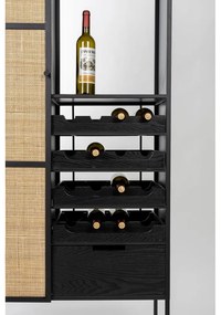 Dulap vinotecă din ratan negru pentru 16 sticle, 80x175 cm Guuji - White Label