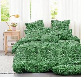 Lenjerie de pat din microfibra verde GRASS Dimensiune lenjerie de pat: 2 buc 70 x 80 cm | 200 x 220 cm