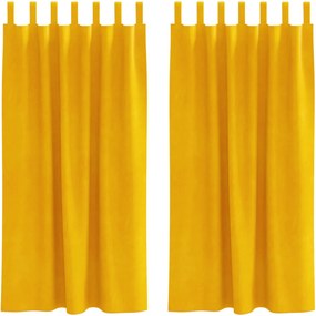 vidaXL Perdele opace 2 pcs Galben muștar 140 x 175 cm Catifea