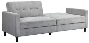 Canapea gri deschis extensibilă cu tapițerie din catifea reiată 82 cm Hartford – Støraa