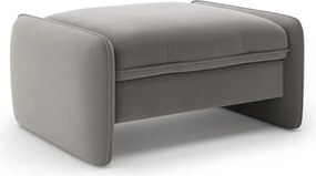 Taburet gri închis cu tapițerie din catifea Georgia – Micadoni