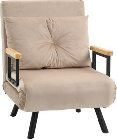 HOMCOM Canapea Extensibilă cu Spătar Reglabil pe 5 Nivele, Canapea Pat Individuală Pliabilă cu Perne, 63x73x81 cm, Negru | Aosom Romania