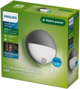 Philips - Aplică LED de perete pentru exterior cu senzor CAPRICORN LED/4,3W/230V IP44