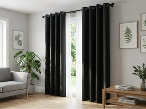 Draperie OXFORD LIGHT 140x250 cm, negru Agatat: Rejansa