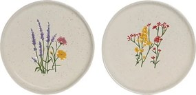 Set 2 farfurii din porțelan cu motive florale, 25,5×25,5×2,2 cm, „Bloom"