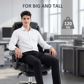 HOMCOM Scaun de birou rabatabil cu suport pentru picioare și capacitate de 120 kg, negru | Aosom Romania