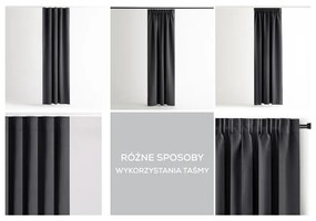 Draperie gri închis dimout (semi-opacă) 140x245 cm Kierra – Restilo