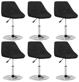 vidaXL Scaune de sufragerie, 6 buc., negru, piele ecologică