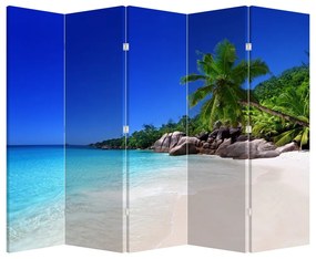 Paravan - Plaja pe insula Praslin (210x170 cm)