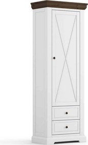 Dulap lemn masiv nuc Iris II Alb/, 70 × 42 × 200 cm