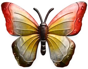 Decoratiune de perete din metal fluture BUTTERFLY 30 cm - diverse culori Culoare: Rosu