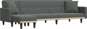 vidaXL Canapea extensibilă în formă de L gri 275x140x70 cm textil