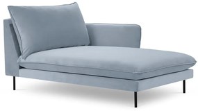 Șezlong albastru deschis cu tapițerie din catifea (cu colțar pe partea dreaptă) Vienna – Cosmopolitan Design