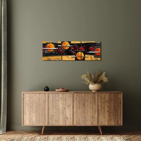 Tablou abstacției - Panete (cu ceas) (90x30 cm)