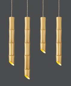 Lustră suspendată pe cablu BAMBOO 1xGU10/50W/230V bambus