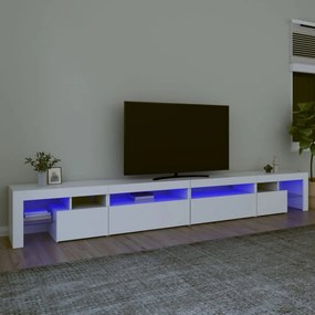Comodă TV cu lumini LED, alb, 290x36,5x40 cm