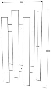 Cuier Lamelar haaus Stick, Alb, 100 x 60 cm