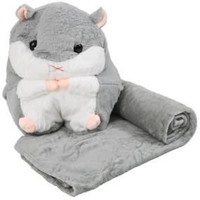 HAMSTER de plus cu paturica cocolino in interior, gri
