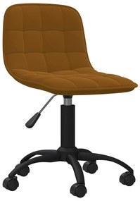 334020 vidaXL Scaun de bucătărie pivotant, maro, catifea