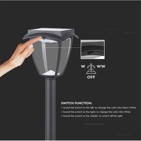 Lampă solară LED 2W 230V 93 cm 3000/6000K IP65 2200 mAh