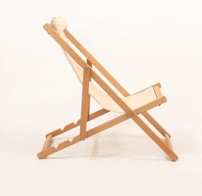 Șezlong de grădină bej/carpen