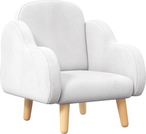 ZONEKIZ Fotoliu pentru copii cu brațe în formă de nor, cu picioare înclinate și material textil, 46 x 51 x 55 cm, alb | Aosom Romania