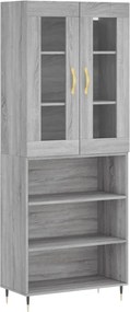 vidaXL Dulap înalt, gri sonoma, 69,5x34x180 cm, lemn compozit