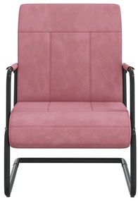 325792 vidaXL Scaun tip consolă, roz, catifea