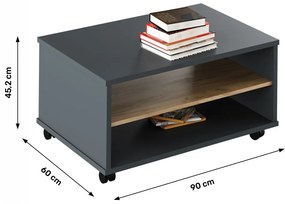 Masă de cafea Hamila NEW TYP 32 (grafit + stejar artisan). 1028790