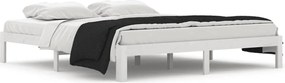 vidaXL Cadru de pat Super King, alb, 180x200 cm, lemn masiv