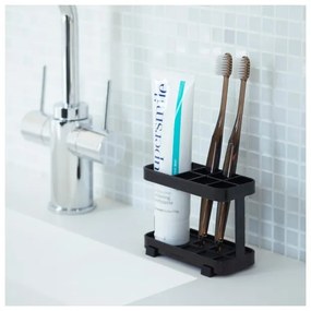 Suport pentru periuțe și pastă YAMAZAKI Tower, negru