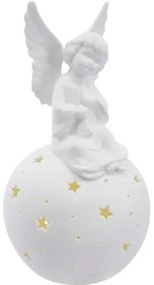 Decorațiune de Crăciun LED, înger ceramic, 0,4 W, 2x AA