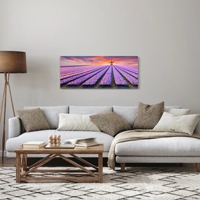 Tablou - ferma cu flori (120x50 cm)