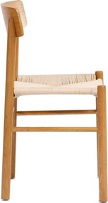 MAZZONI EXPORT LIAM Șnur Kraft/cadru Stejar Natural - SCAUN DIN LEMN ÎMPLETIT PENTRU LIVING SUFRAGERIE BUCĂTĂRIE MODERN CLASSIC BOHO