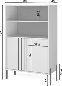 Comodă înaltă Nexo ADRK | Cașmir | PAL laminat 16 mm | 80x40x127 cm