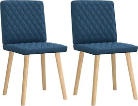 vidaXL Scaune de bucătărie, 2 buc., albastru, textil