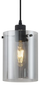 Spot modern negru cu sticlă fumurie pentru sistem de șină monofazat - Iconic Dome