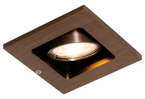Spot încastrat inteligent bronz închis rotativ și înclinabil, incl. Wifi GU10 50mm - Qure