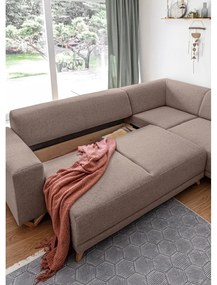 Colțar maro extensibil/cu spațiu de depozitare (cu colț pe partea dreaptă/în formă de ”L”) Classy Sophie – Miuform