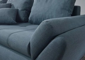 Colțar extensibil dumonde cu ladă de depozitare si sezut confortabil din spuma high-density, Loana Enjoy Blue II 270x185 cm