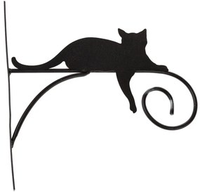 Cârlig decorativ de metal cu pisică, 27 x 1,5 x 26,5 cm