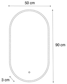 Oglinzi moderne de baie cu LED și dimmer tactil - Bouwina
