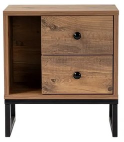 Noptieră GLIMMER 50x45,2 cm pin atlantic/negru