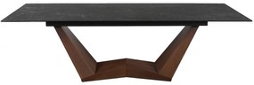 Masa extensibila Bonucci Ceramic NERO GRECO negru/nuc L200-250 cm