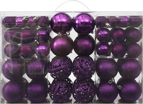 vidaXL Set globuri de Crăciun, 100 piese, violet