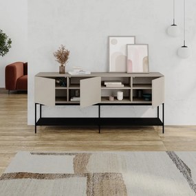 Comodă neagră/crem 180x80x40 cm Amira – Marckeric