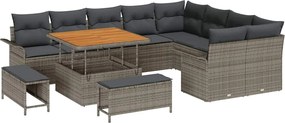 vidaXL Set de canapele pentru grădină cu pernă cu pernă 12 pcs Gri