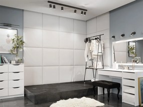 Panou de perete tapițat Pazara 60x60 (piele ecologică soft 017 (Alb). 1054196