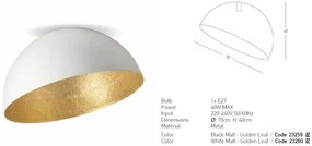 Lustra aplicata design decorativ Doris D-70cm alb/auriu