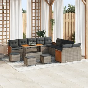 vidaXL Set de canapele pentru grădină 14 pcs Gri și gri închis